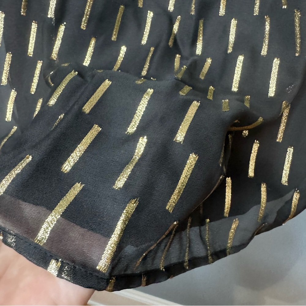 Worthington Sleeveless Black Clip Geometric Blouse Gold. NWT. XL Petite - Picture 8 of 13